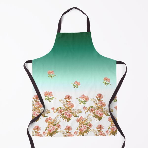 Item preview, Emerald Green and White Ombre with Pink Roses designed and sold by Greenbaby.