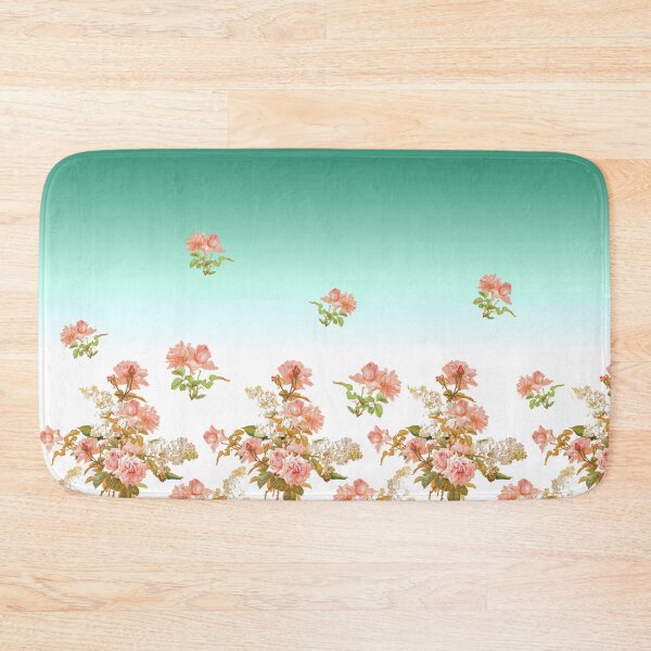 Item preview, Emerald Green and White Ombre with Pink Roses designed and sold by Greenbaby.