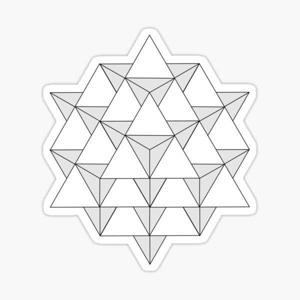 Kabbalah Divine Triangle Star Grid 64 Tetrahedron vinyl decal sticker