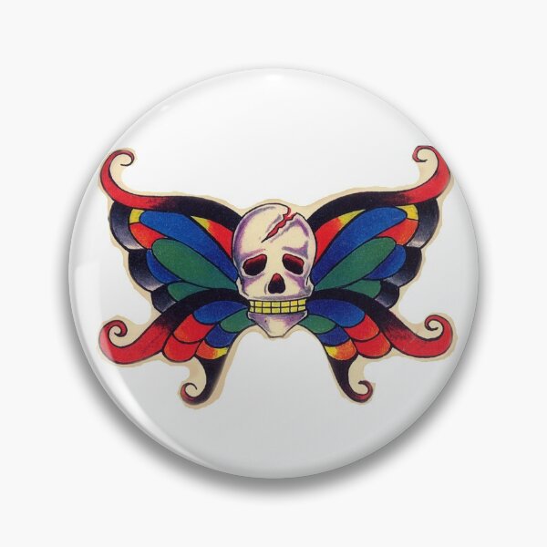Item preview, SKULL BUTTERFLY original tattoo art flash design designed and sold by 999shirts.