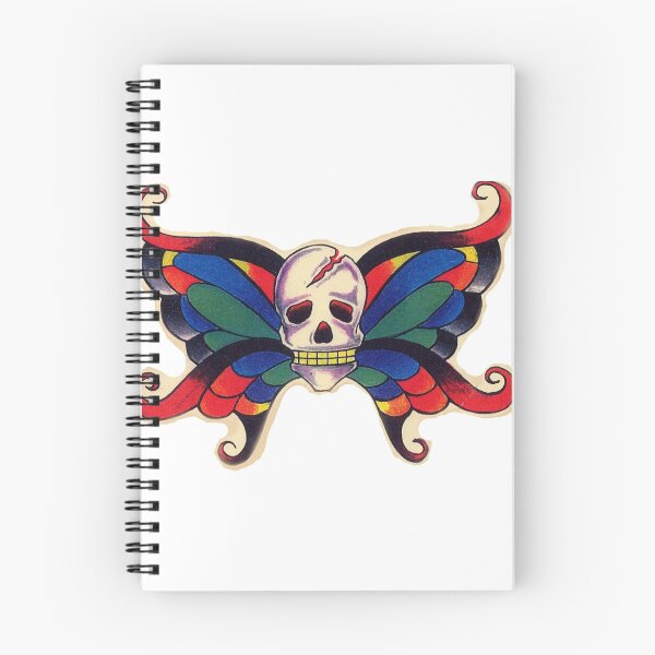 Item preview, SKULL BUTTERFLY original tattoo art flash design designed and sold by 999shirts.