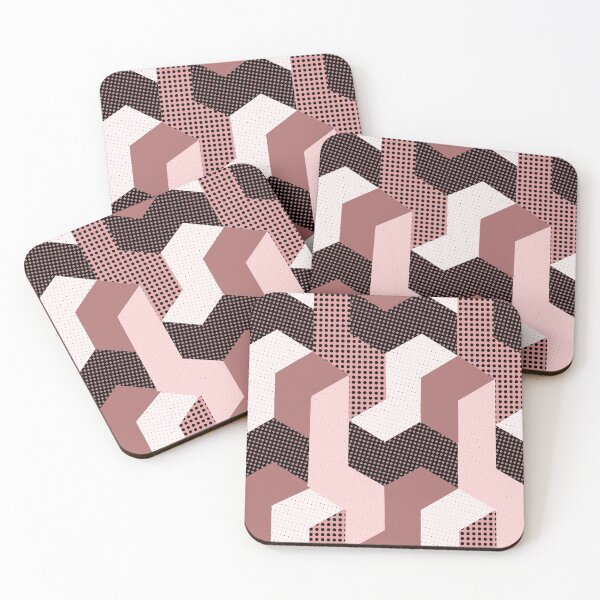 Item preview, L shaped pattern in pink, red, white and black designed and sold by Eejee-SK.