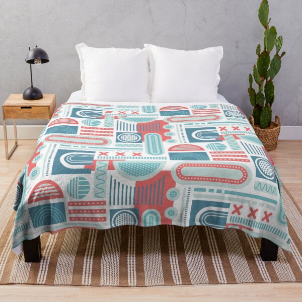 Item preview, Retro Geometric-Red blue designed and sold by ammiecreative.
