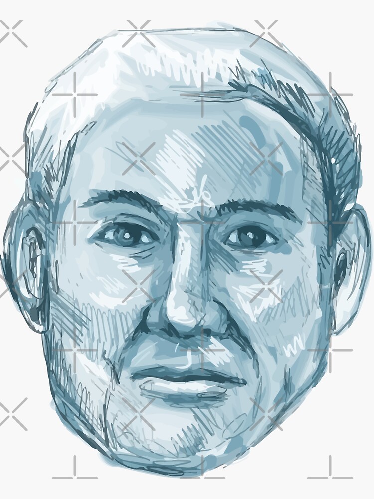 "Blue Man Identikit Drawing" Sticker for Sale by patrimonio Redbubble