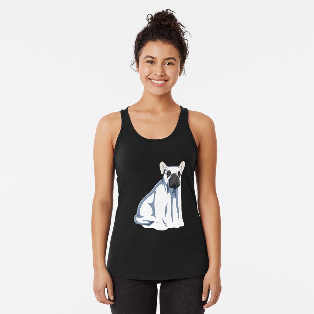 Discover Funny Frenchie Halloween Ghost Costume Racerback Tank Top