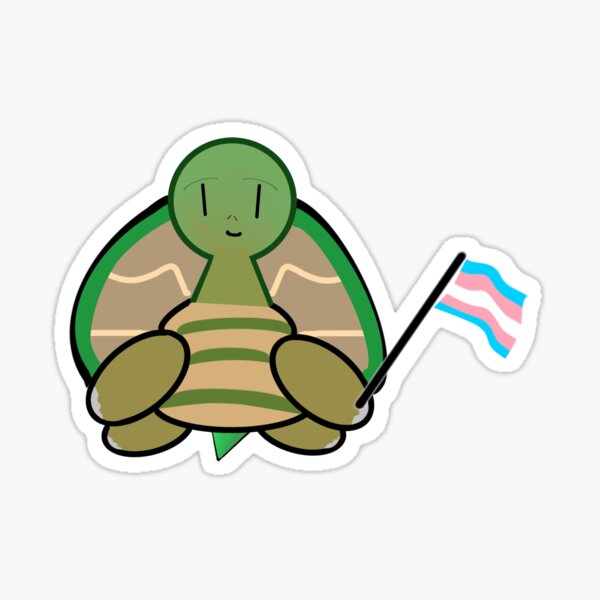 Small happy turtle with non-binary pride flag Small happy turtle with non-binary pride flag
