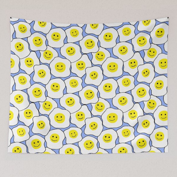 Item preview, Happy Eggs Smiling Faces Blue designed and sold by Julie Erin Designs.