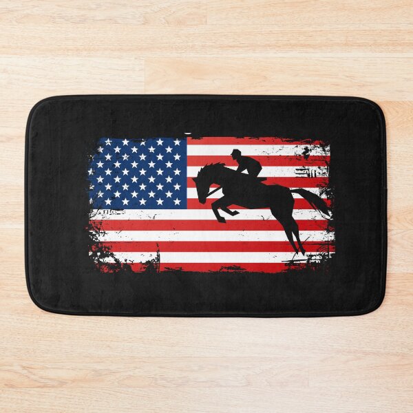 Aperçu de l'œuvre Équitation équestre USA Flag America Horses Competition créée et vendue par gkao.