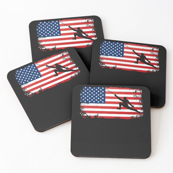 Item preview, Fencing Fencer USA Flag America En Garde Sport Match Blade designed and sold by gkao.