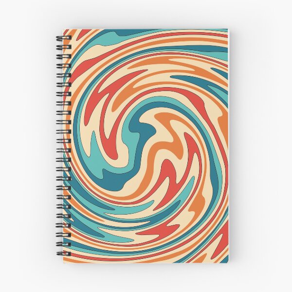 Item preview, 1970's Psychedelic Swirl in Teal, Red and Orange designed and sold by CatharticTick.