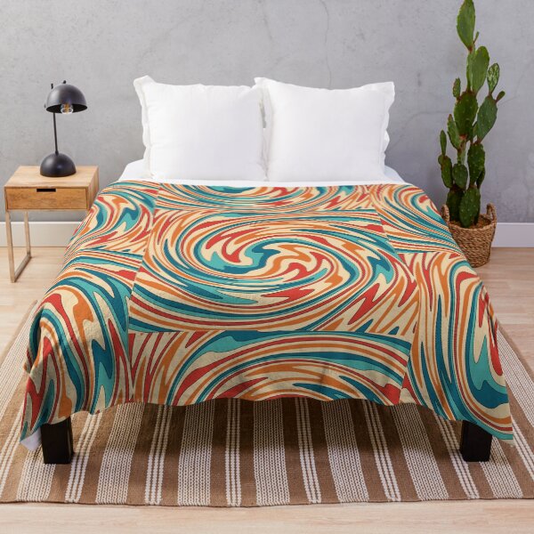 Item preview, 1970's Psychedelic Swirl in Teal, Red and Orange designed and sold by CatharticTick.