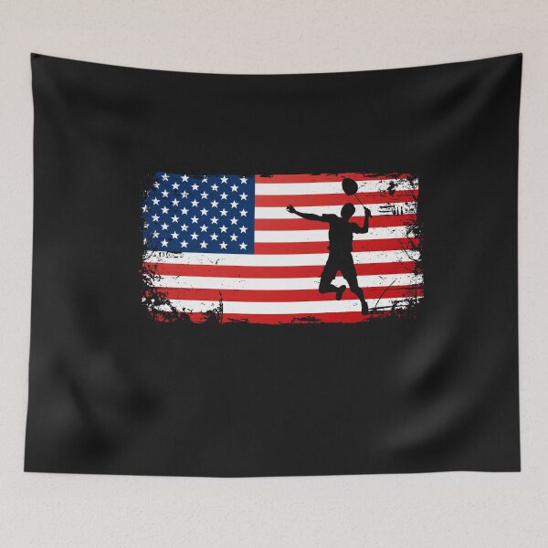 Item preview, Badminton Player USA Flag America Shuttlecock Court Sport designed and sold by gkao.
