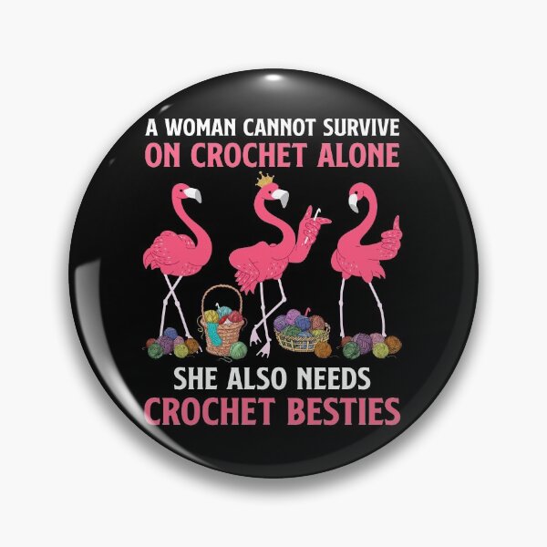 Item preview, Love Crochet and Crochet Besties Pink Flamingo  designed and sold by brandyzalesart.