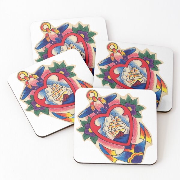 Item preview, ANCHOR SHIP FLOWERS TATTOO FLASH classic art design designed and sold by 999shirts.