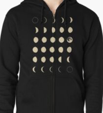 Moon Phases Zipped Hoodie