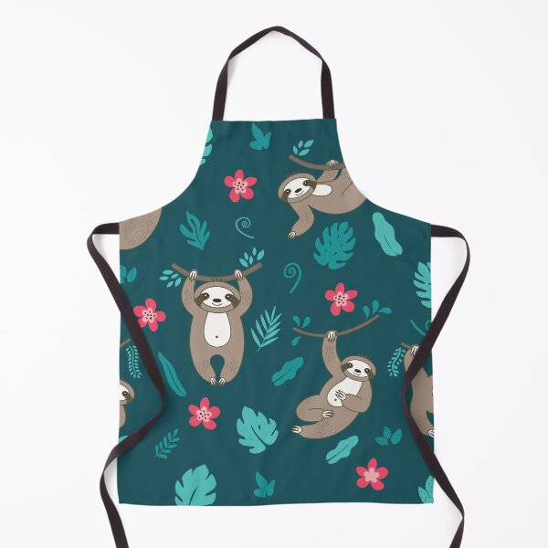 Item preview, Happy Sloth With Tropical Leaves Pattern designed and sold by KarolinaPaz.