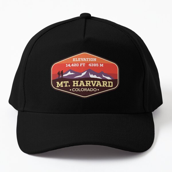 Mt. Harvard Colorado - 14er colorful badge Baseball Cap
