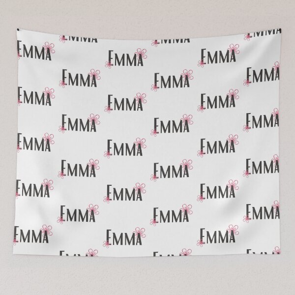 Item preview, EMMA Name with flowers designed and sold by Rocky Designs.