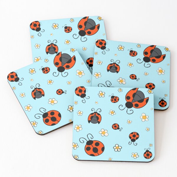 Item preview, Ladybugs and Flowers Pattern designed and sold by Hannah Hurst.