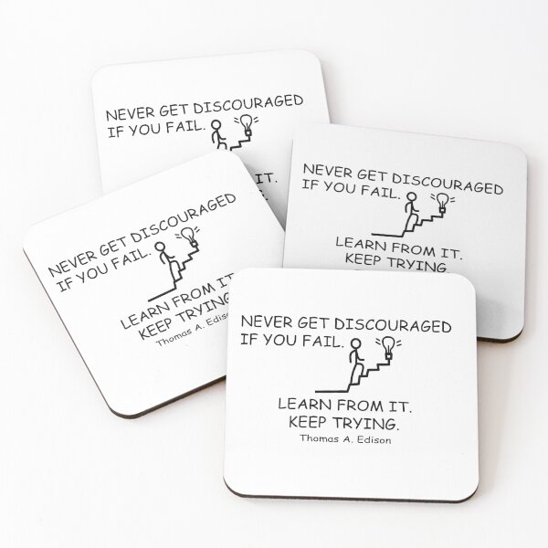 Item preview, NEVER GET DISCOURAGED IF YOU FAIL. LEARN FROM IT. KEEP TRYING. designed and sold by DomGDesign.