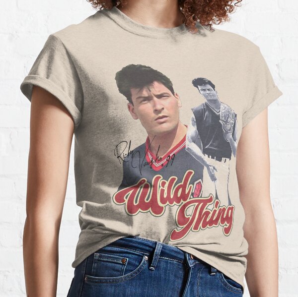 TheLandTshirts Ricky Vaughn Wild Thing Cleveland Baseball Fan T Shirt Tanktop / White / Medium