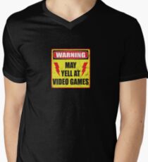 Gamer Warning Men's V-Neck T-Shirt