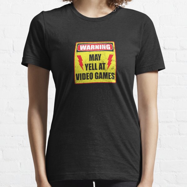 Mens Warning May Yell At Video Games Tshirt Funny Nerdy Rage Quit Novelty  Graphic Tee (Heather Black) - L Graphic Tees 