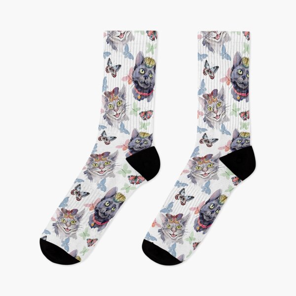 Item preview, Watercolor paternal butterflies and cats designed and sold by Astralia.