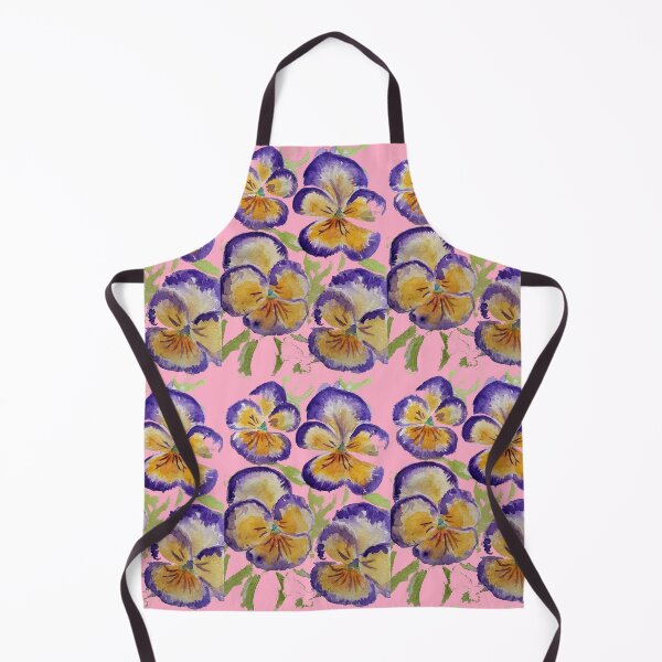 Item preview, Viola Watercolor Purple Floral Pattern on Pink Art designed and sold by Sarah Rajkotwala.