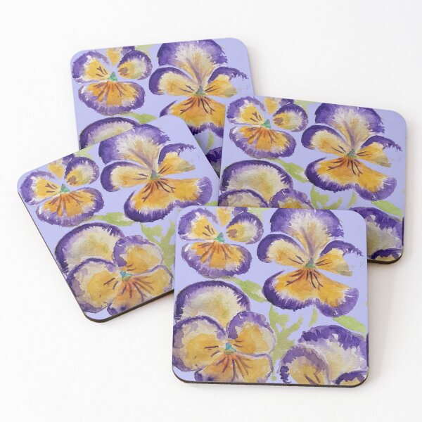 Item preview, Viola Watercolor Purple Floral Pattern on Lavender Purple designed and sold by Sarah  Rajkotwala.