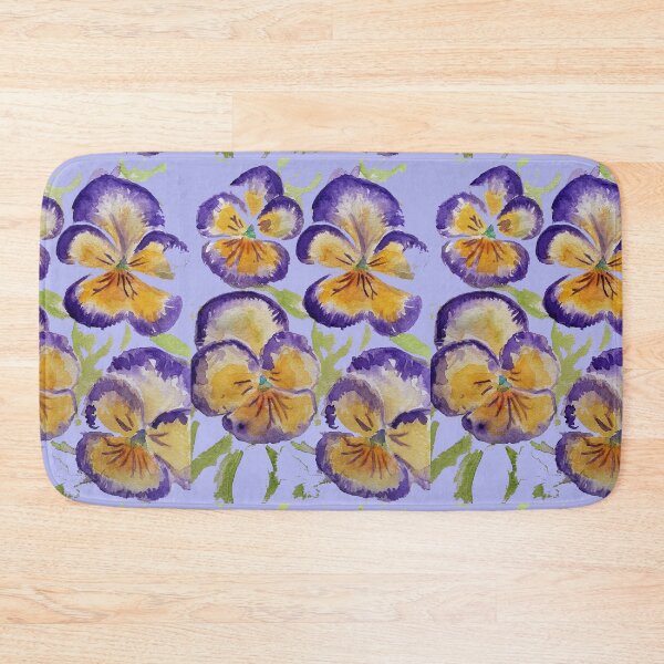Item preview, Viola Watercolor Purple Floral Pattern on Lavender Purple designed and sold by Sarah  Rajkotwala.