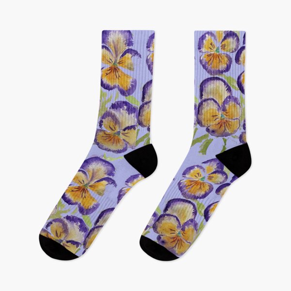 Item preview, Viola Watercolor Purple Floral Pattern on Lavender Purple designed and sold by Sarah  Rajkotwala.