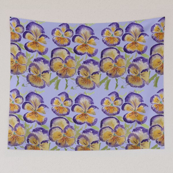 Item preview, Viola Watercolor Purple Floral Pattern on Lavender Purple designed and sold by Sarah  Rajkotwala.