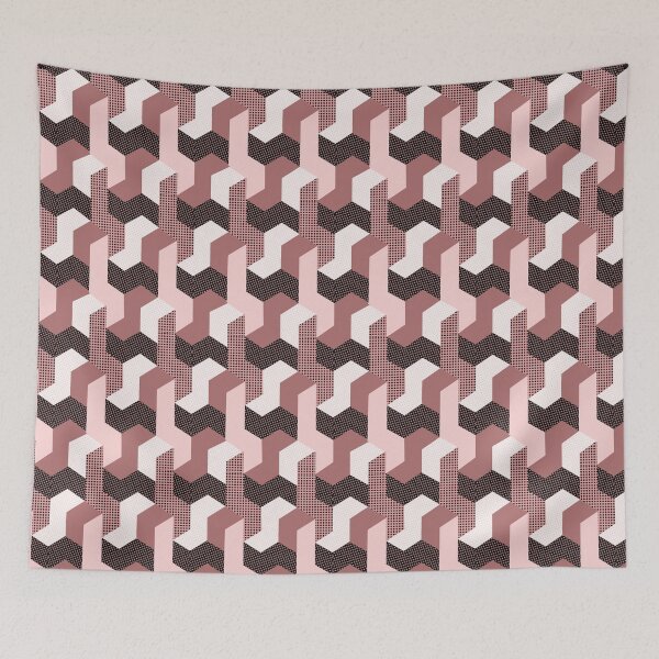 Item preview, Smaller L shaped pattern in pink, red, white and black - Half-size designed and sold by Eejee-SK.