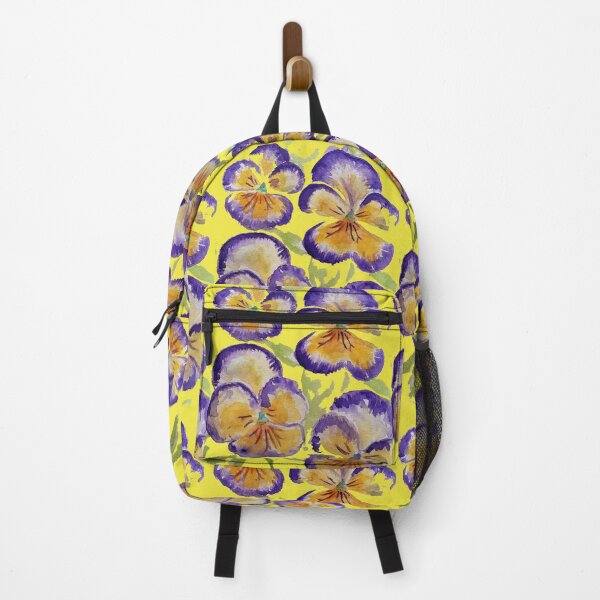 Item preview, Viola Watercolor Purple Floral Pattern on Yellow designed and sold by Sarah Rajkotwala.