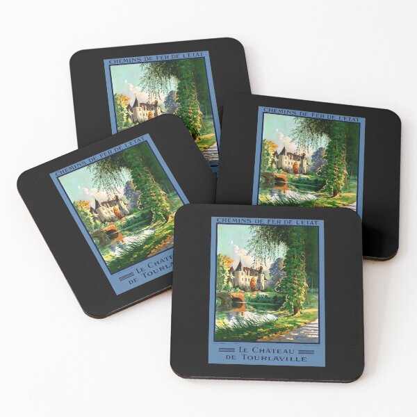 Item preview, Vintage Travel Poster France Le Chateau De Tourlaville  designed and sold by yahChiolam.