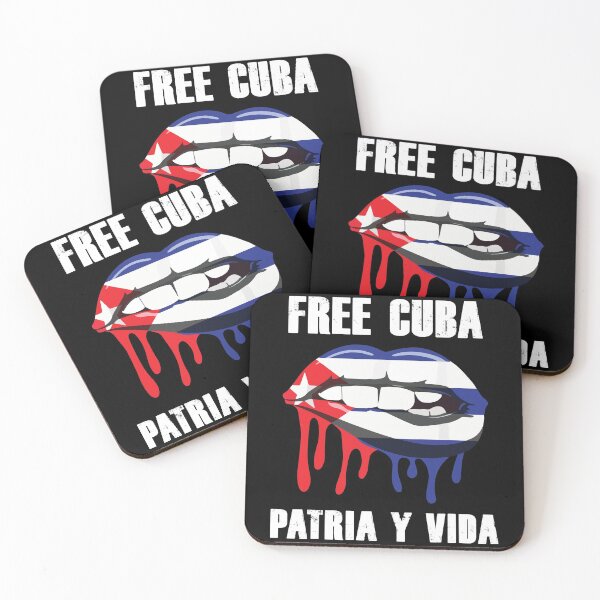 Item preview, Free Cuba Patria Y Vida SOS Cuba With Lips Cuban Flag designed and sold by designbychow.