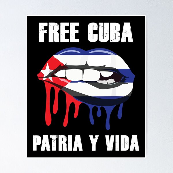 Item preview, Free Cuba Patria Y Vida SOS Cuba With Lips Cuban Flag designed and sold by designbychow.