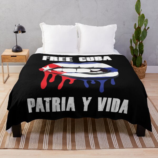 Item preview, Free Cuba Patria Y Vida SOS Cuba With Lips Cuban Flag designed and sold by designbychow.