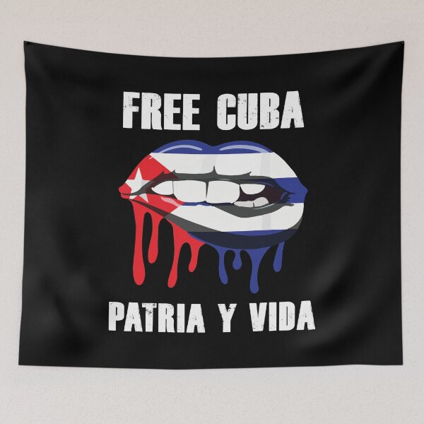 Item preview, Free Cuba Patria Y Vida SOS Cuba With Lips Cuban Flag designed and sold by designbychow.