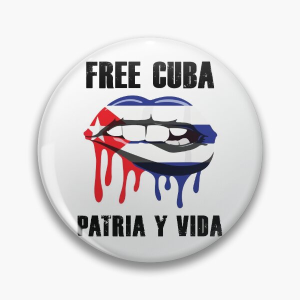 Item preview, Free Cuba Patria Y Vida SOS Cuba With Lips Cuban Flag designed and sold by designbychow.