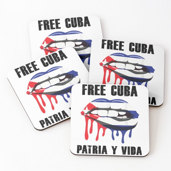 Item preview, Free Cuba Patria Y Vida SOS Cuba With Lips Cuban Flag designed and sold by designbychow.
