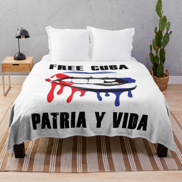 Item preview, Free Cuba Patria Y Vida SOS Cuba With Lips Cuban Flag designed and sold by designbychow.