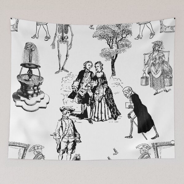 Item preview, halloween rococo baroque skeleton toile skull  designed and sold by Gossip Rag.