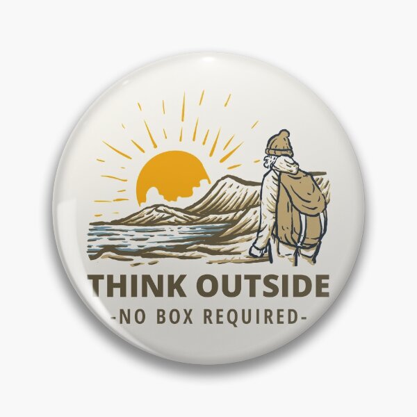 Item preview, Think Outside No Box Required T-Shirt for Hiking Outdoorsman l summer camp designed and sold by HappyBright.
