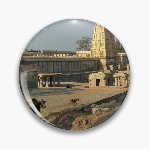 Item preview, Cow and dog in front of temple in Hampi, India designed and sold by opinion9.