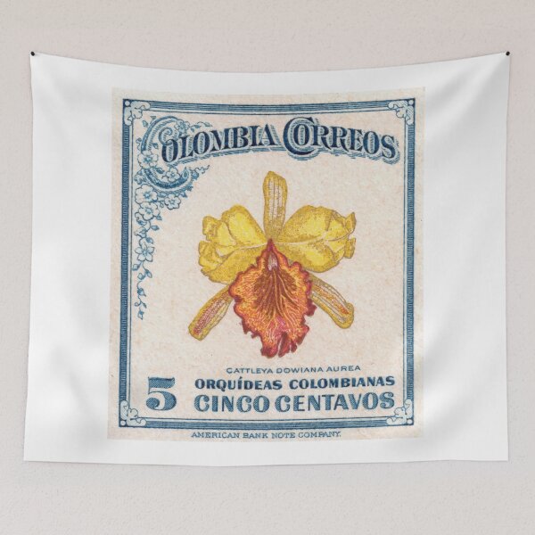 Item preview, 1947 Colombia Cattleya Dowiana Orchid Stamp designed and sold by retrographics.