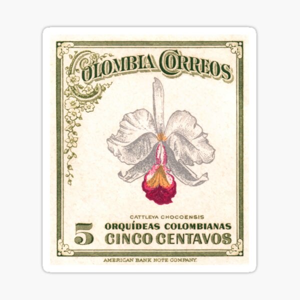 Item preview, 1947 Colombia Cattleya Chocoensisi Orchid Stamp designed and sold by retrographics.