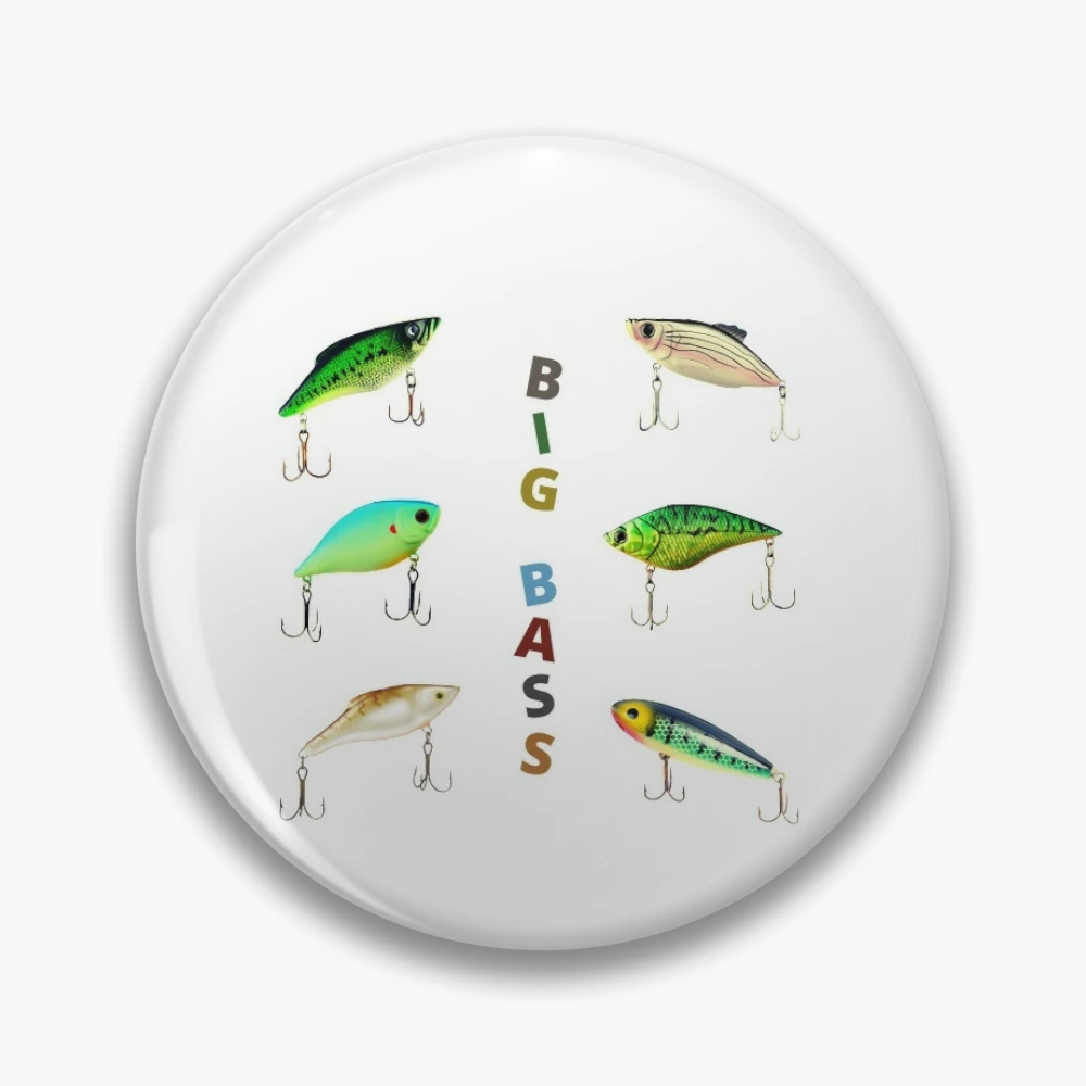 Bass Lures Sticker Pack Fishing Lake Pond Angler Treble Hooks Pin for Sale  by CBCreations73