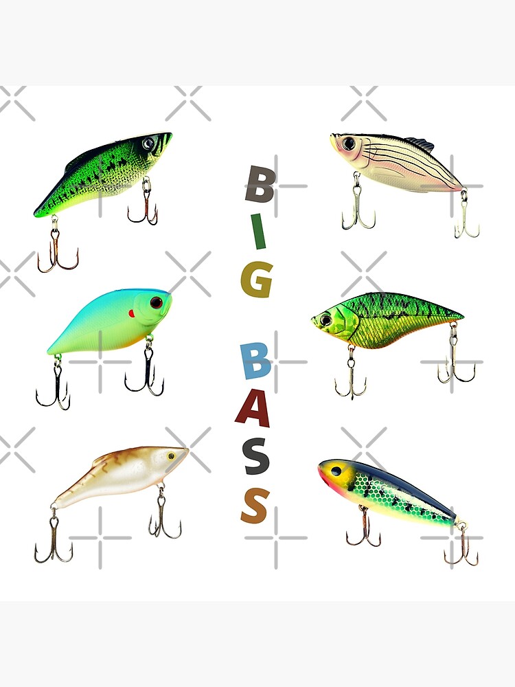 Bass Lures Sticker Pack Fishing Lake Pond Angler Treble Hooks Art